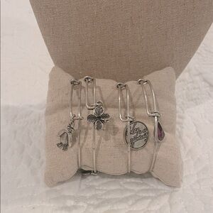 Alex and Ani Silver Charm Bracelet set of 4